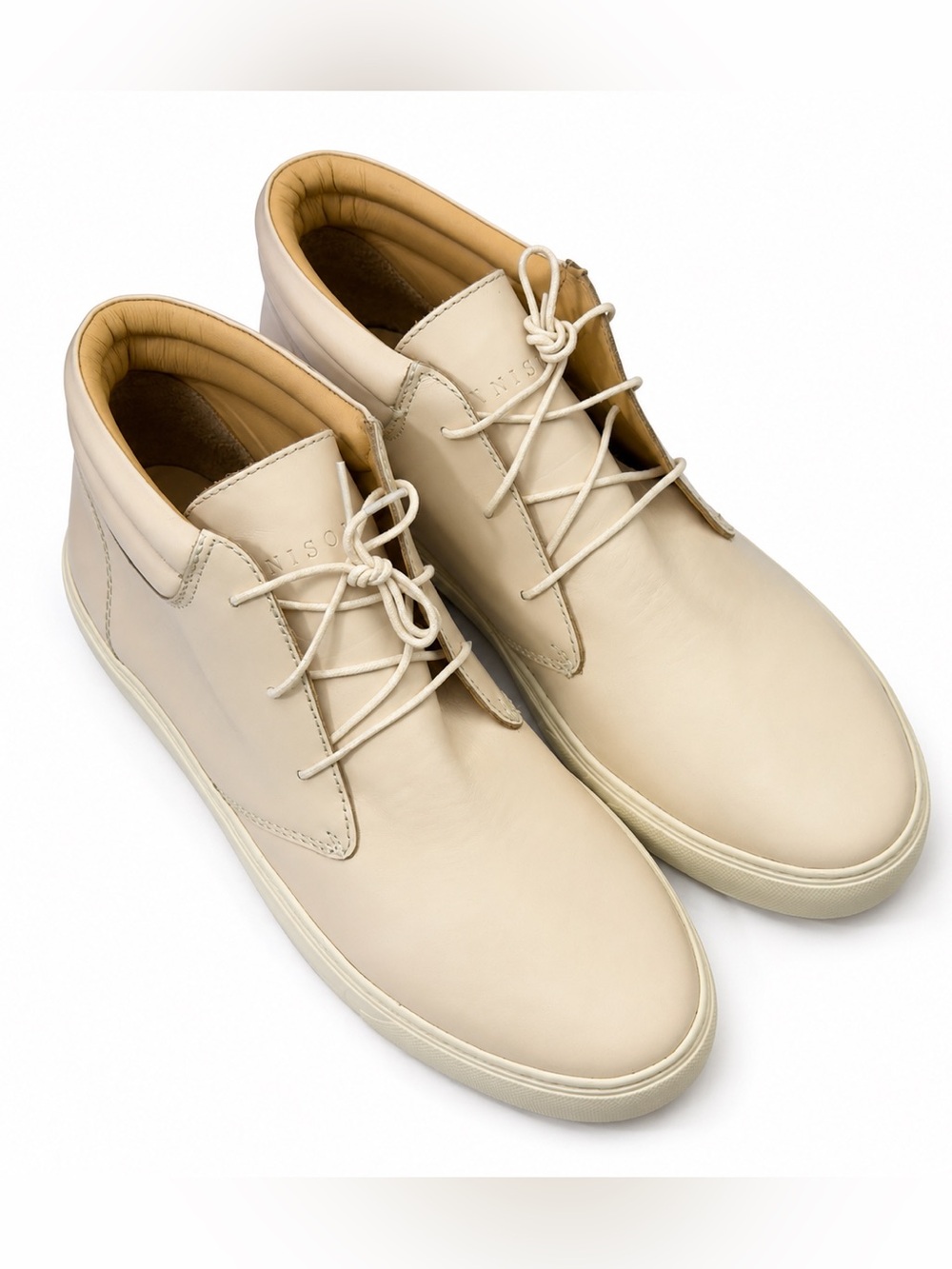 NWB Nisolo Everyday Mid Top Sneakers Men’s Size 13 Bone Leather Chukka